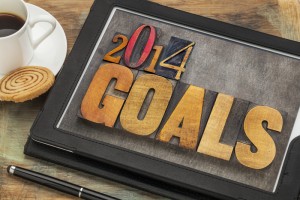 2014 goals on digital tablet